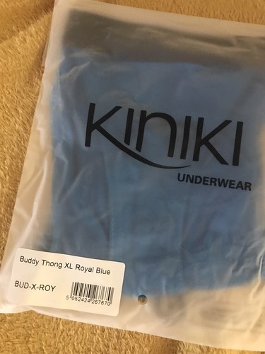 Mens Lads KINIKI BUDDY R Blue Thong SizeXL With Soft Cotton Pouch New In Bag - Picture 11 of 11