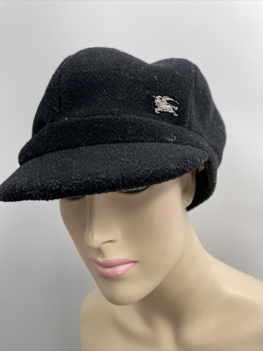 BURBERRY GOLF ✯バケットハット ブラック　レディース Burberry London Women's Wool Newsboy Black Cabbie Barret Visor