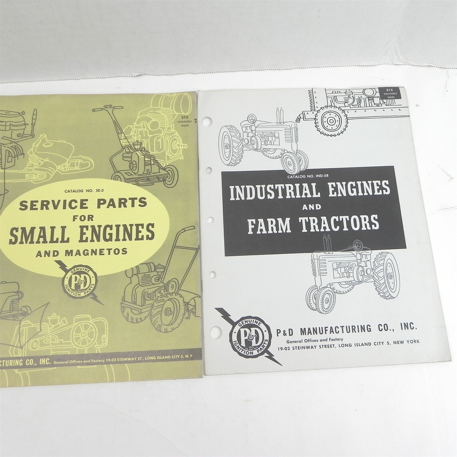 Vintage P&D Manufacturing Small Engine Service Parts Catalogs Lot of 2