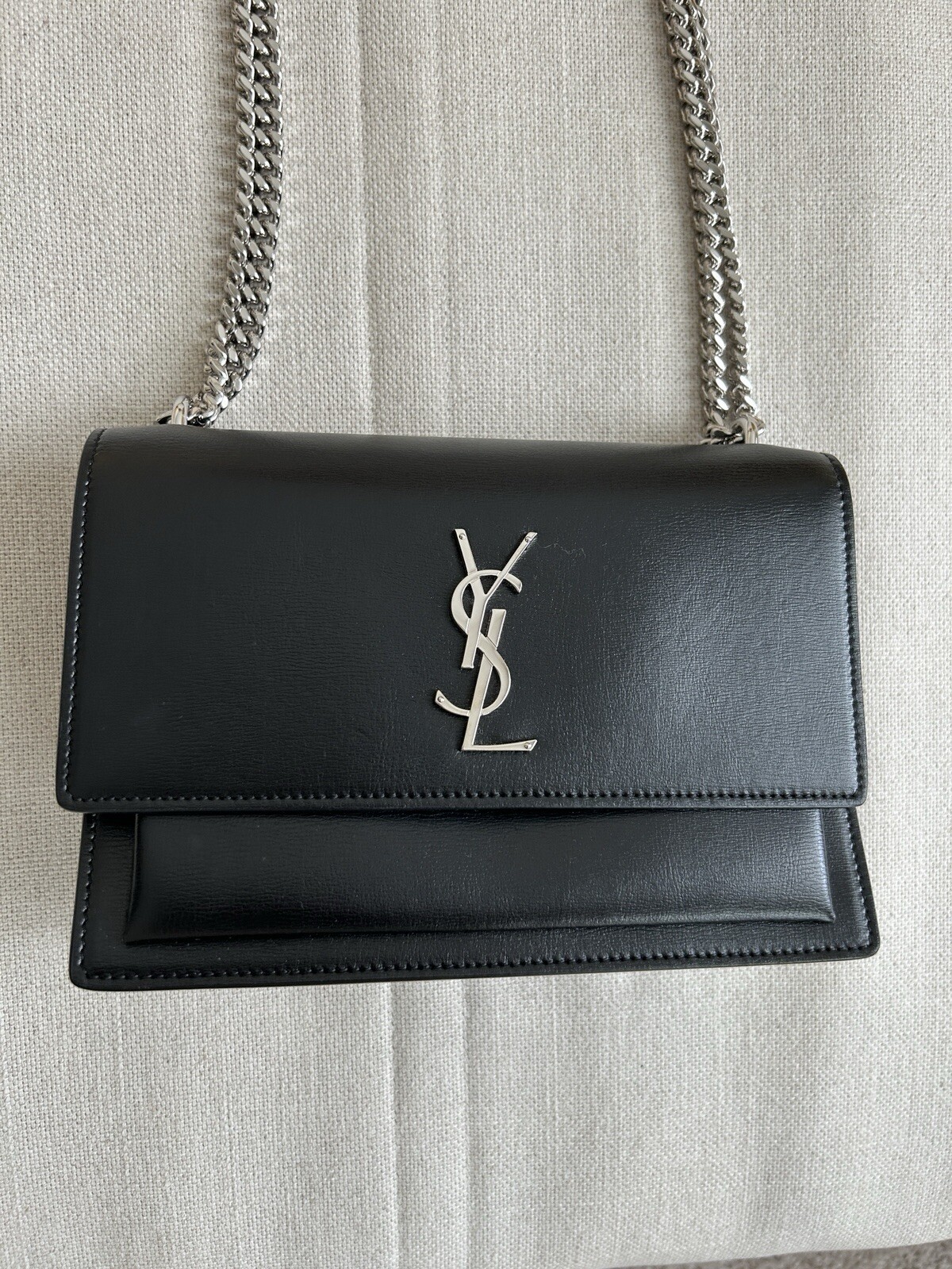 SAINT LAURENT Borsa YSL Sunset con catena argento
