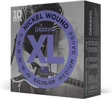 10 Sets EXL115 Electric Guitar Strings 11-49 Medium  D'Addario EXL115-10P