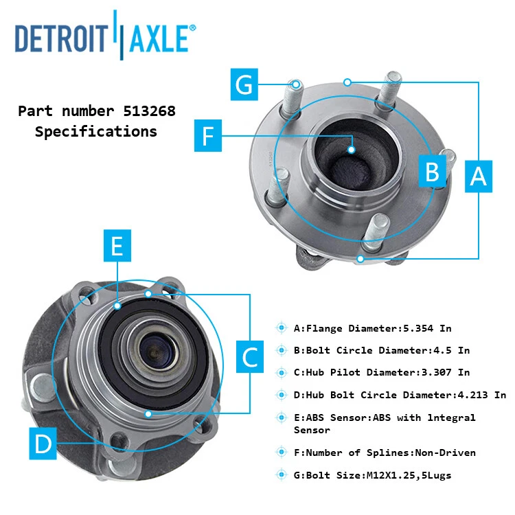 Cojinete y buje de rueda delantera para Nissan 350Z 2003-2007 Infiniti G35 2003-2009 Foto 3 de 4