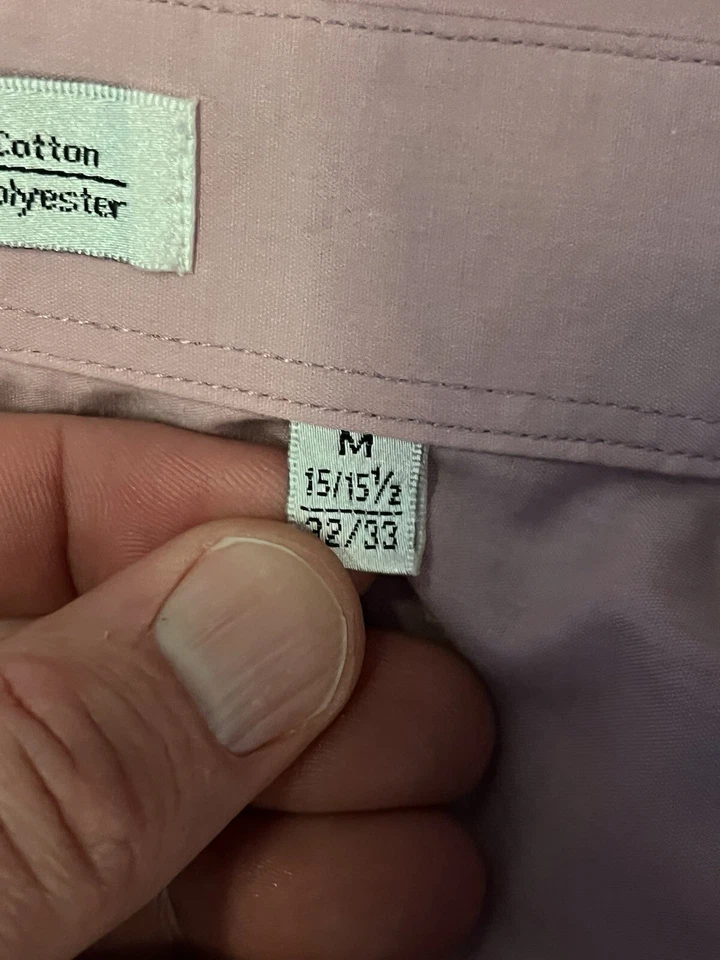 Camisa de vestir Adolfo rosa abotonada para hombre talla 15 15 1/2 Foto 4 de 4