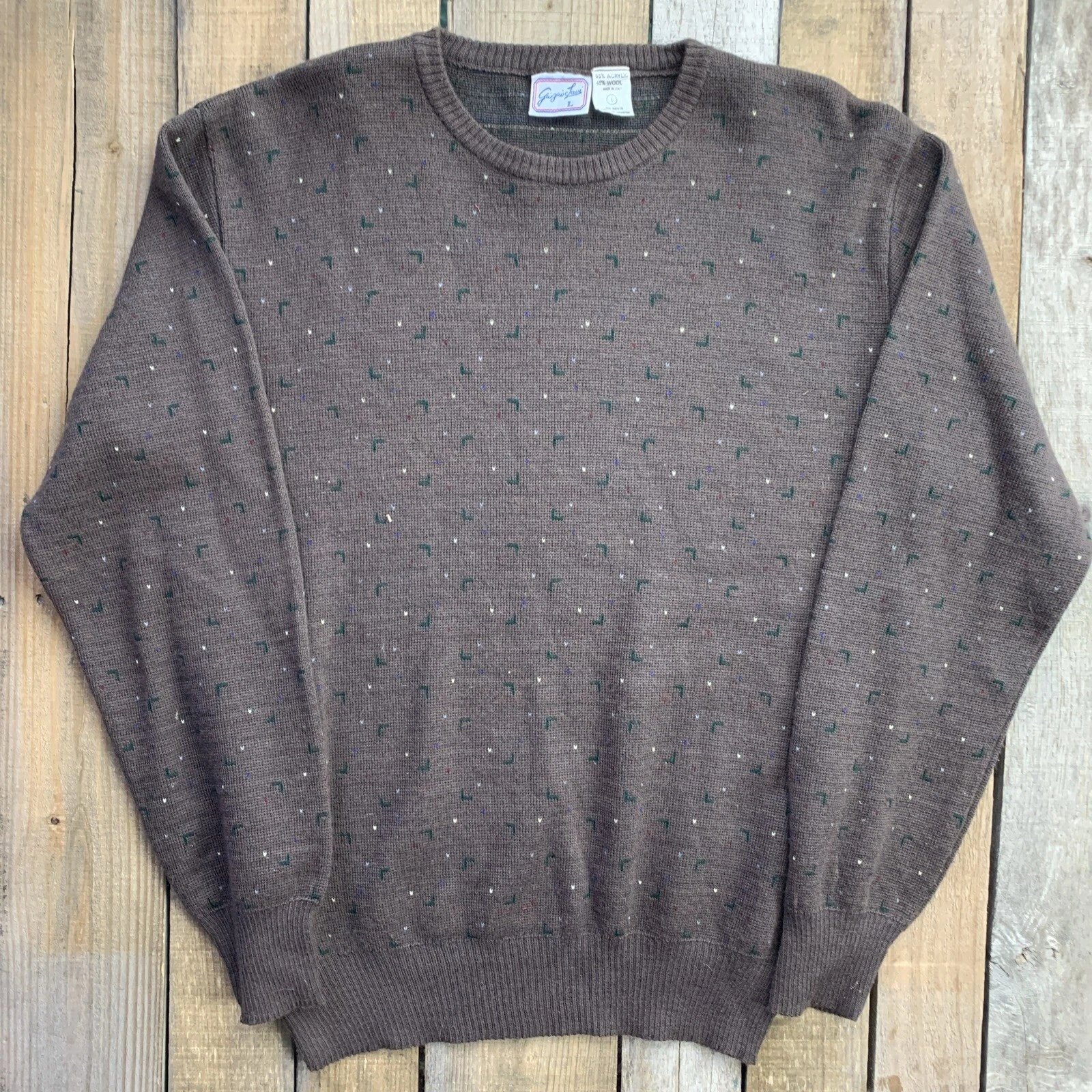 Giorgio Lavi Wool Blend VTG Sweater Mens Size L Brown