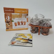 Copper Chef Copper Eggs XL Non Stick Coating 4XL Copper Egg Maker Caddy 