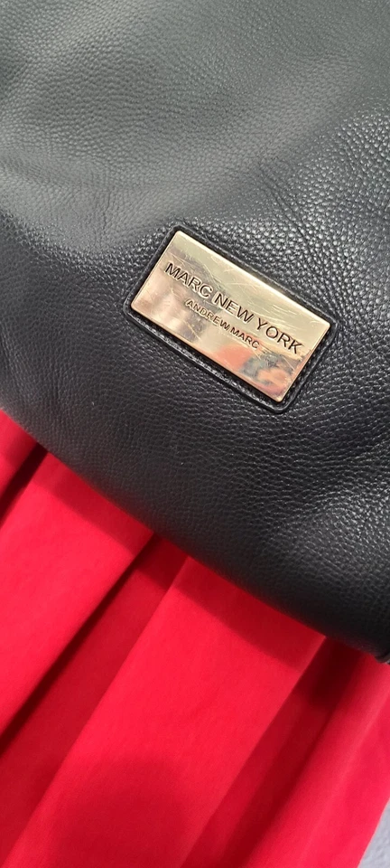 Marc New York Large Black Purse Bag Tote Gol Tone Hardware Tassel Braides Chain - Image 3 of 4