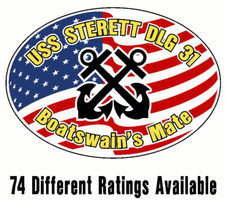 USS STERETT DLG 31 Oval Decal / Sticker Military USN U S Navy S05A