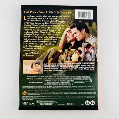 A Walk to Remember DVD Shane West, Mandy Moore - Picture 2 of 2