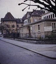 R129 Switzerland Geneva Hospital Street Scene Realist 3D Stereo Slide Photo
