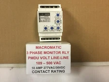 MACROMATIC 3 PHASE MONITOR RELAY  PMDU VOLT L-L 109-500VAC  45LU85