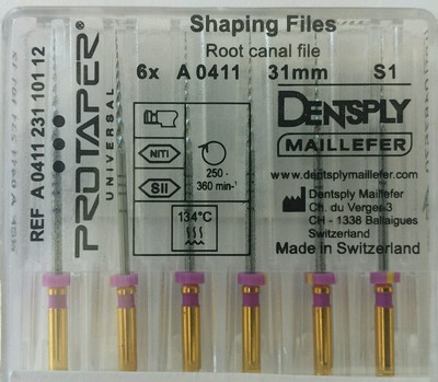Zahn Dentsply Maillefer Rotierende Protaper Universal Motor Niti Ordner 31 MM S1
