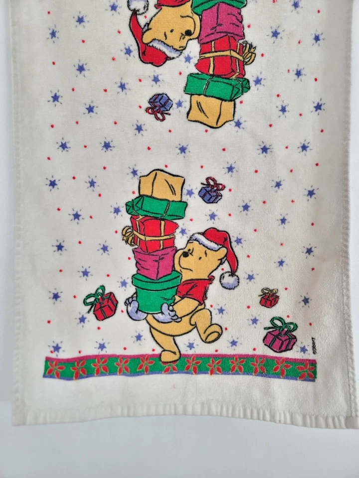 Toalla de mano de cocina de Navidad vintage Winnie The Pooh Disney regalos navideños  Foto 4 de 4