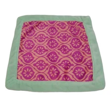 Levtex Baby Lovey Security Blanket Multicolor Square Green Pink Orange 11x11