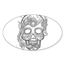 CafePress Sugar Skulls WITHMSPDGTT Sticker Sticker Oval  1674277821 