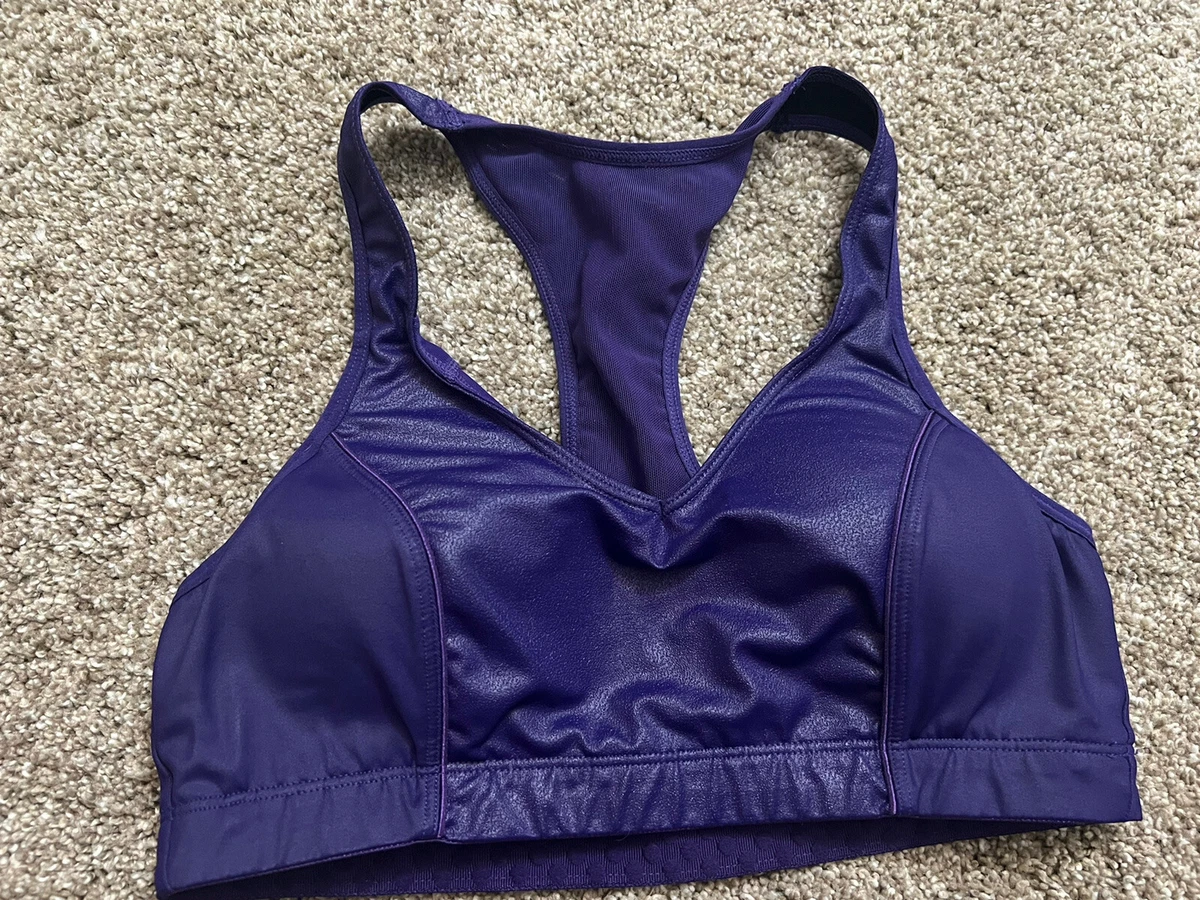 Moving Comfort Style #300290 iridescent, purple Racerback Sports Bra 32AB- 34A