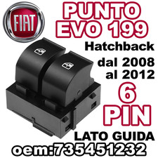 Pulsantiera Alzacristalli Interruttori Vetri Anteriori FIAT PUNTO EVO 735451232