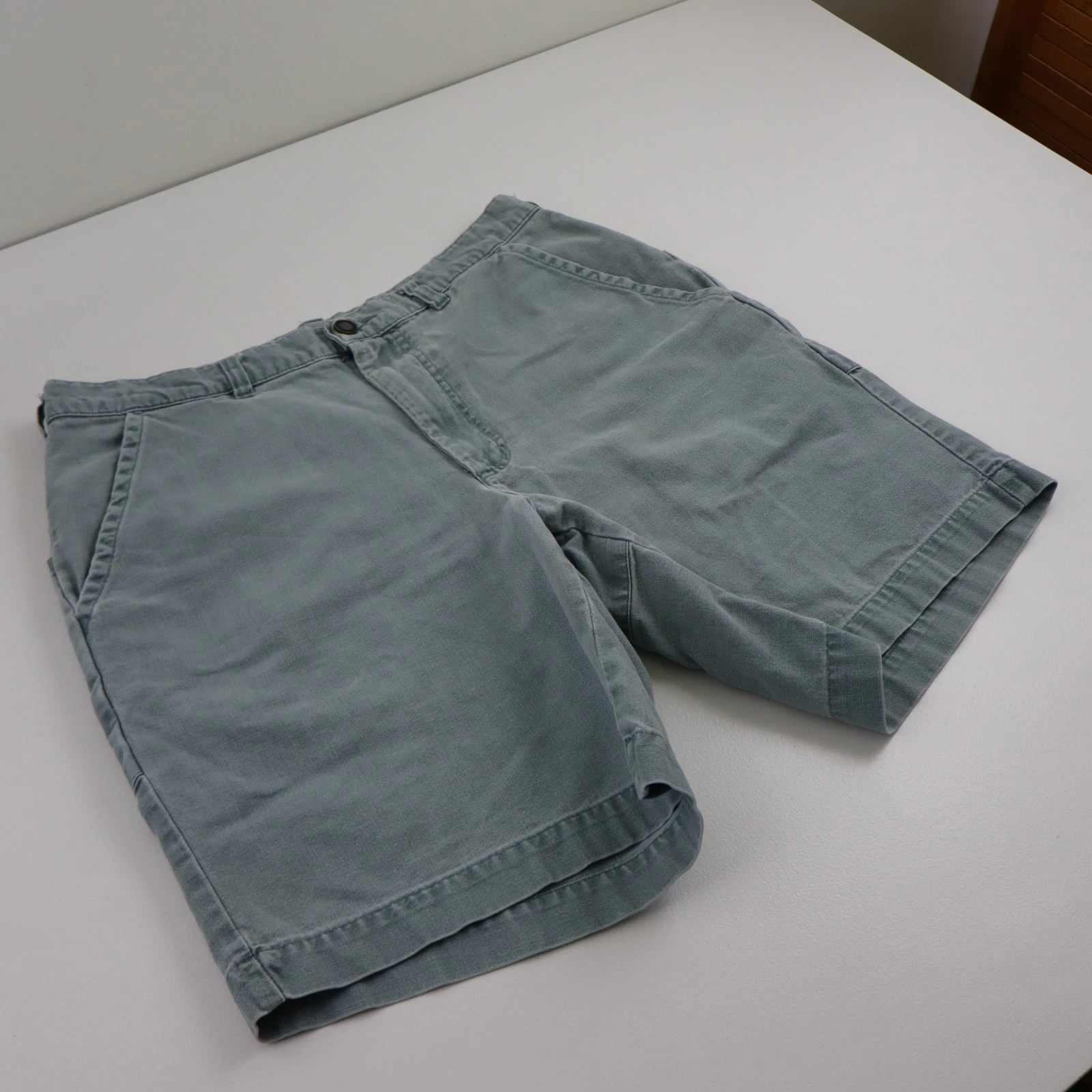 Vintage 90s Patagonia Canvas Denim Original Stand Up Hiking Shorts Mens 34 Blue