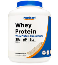 Nutricost Whey Protein Powder Unflavored, 5 lb (Whey Protein Concentrate) 11.99 per gallon