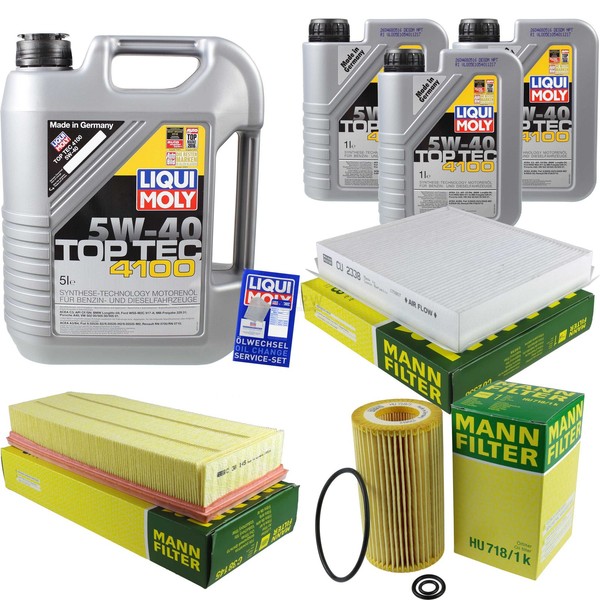 Inspektionspaket 8L Liqui Moly Top Tec 4100 5W-40 FüR Mercedes M-Klasse W163 ML-image