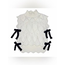 Maeve By Anthropologie Bow Sweater Vest Cottagecore Preppy Feminine Cozy