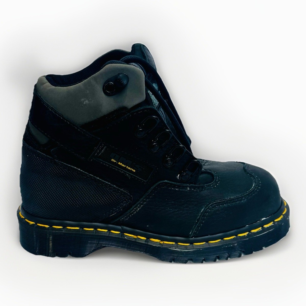New Vintage Dr Martens Black Air Wair Steel Toe Leather 