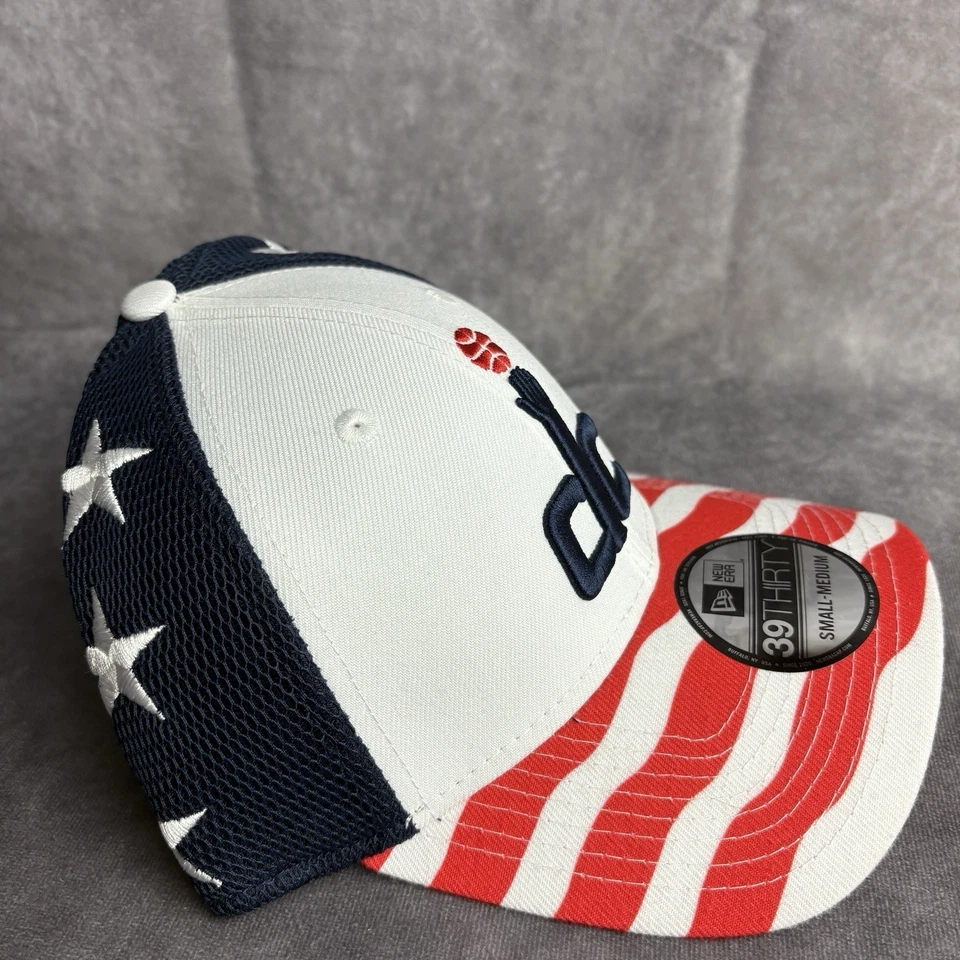 Washington Wizards New Era 39Thirty S/M белый американский флаг полоски NBA новый - Изображение 3 из 4