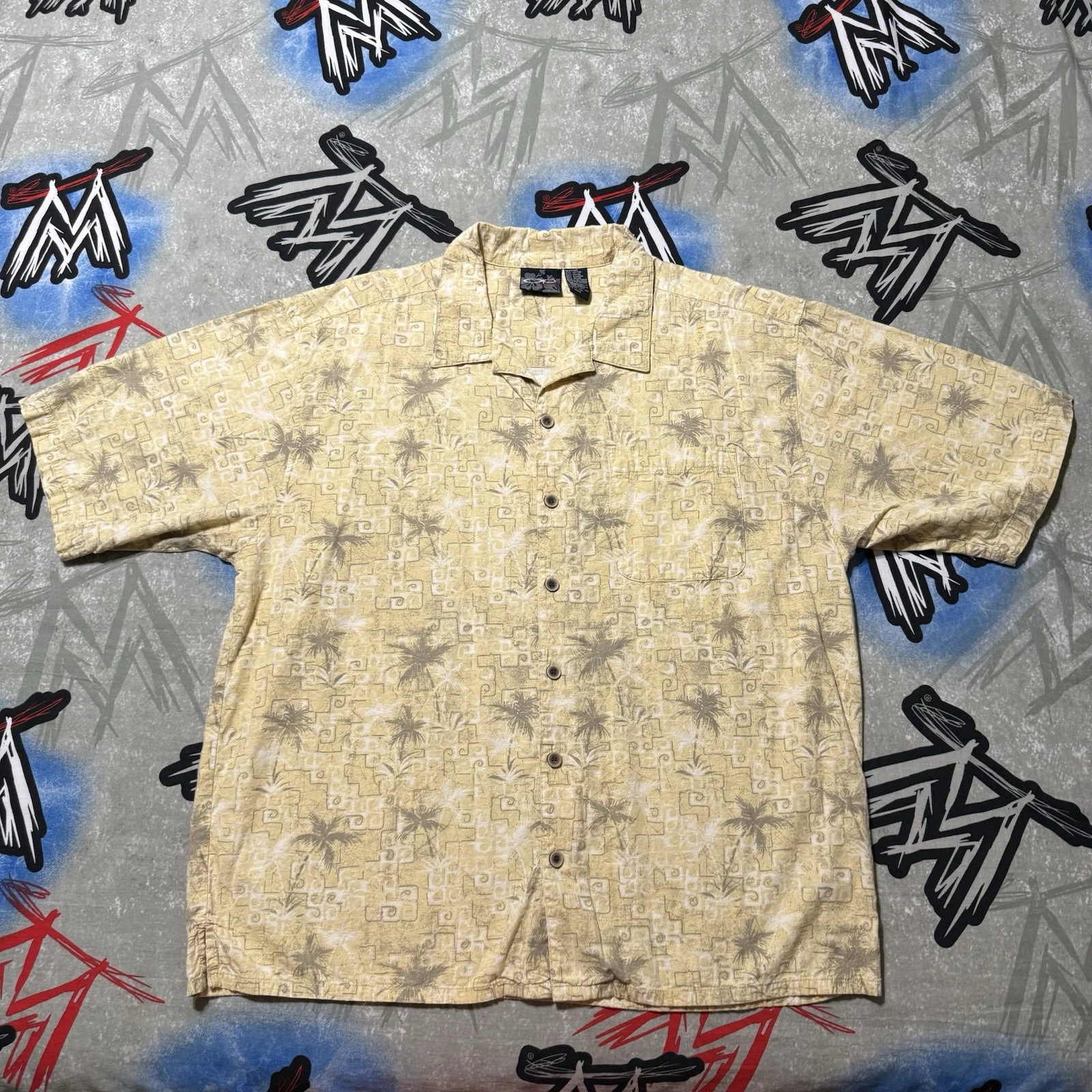 OP Sport Floral Hawaiian Men's XL Button Shirt