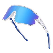 Kids Sunglasses Youth Baseball Sun Glasses, UV400 66 Millimeters White-blue