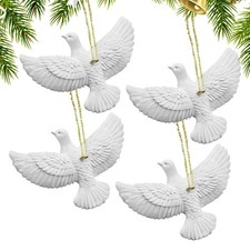 4PCS Christmas Tree Ornament Peace Love Joy Resin Holiday Gathering Decor
