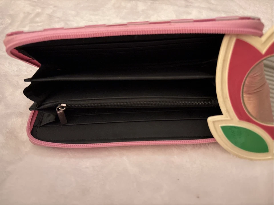 Cartera Clair’s Rosa Y Blanco Cuadros Niñas Mediana Cremallera Completa Con Muñequera Foto 2 de 4