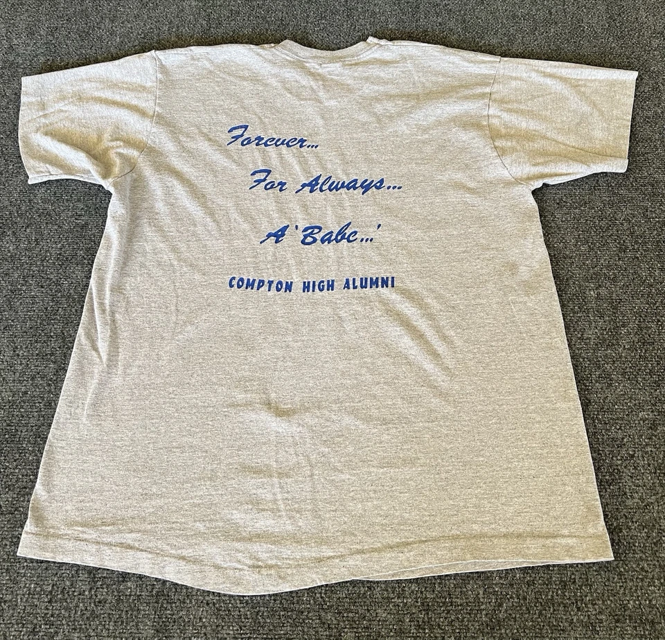 Compton Tarbabes винтажный футболка 1992 20 лет воссоединения серый синий талисман одиночный стежок - Изображение 2 из 4