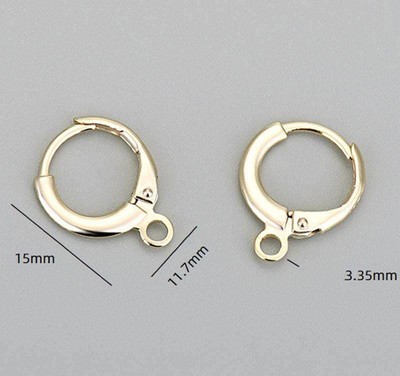 1Pair Sterling Silver 18K Gold Plated Vermeil Hoop Earring with Open Loop FESV31