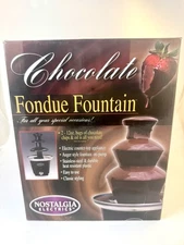 Chocolate Fountain Fondue Fountain 3 Tier 24 Oz Nostalgia Electrics, NEW In Box