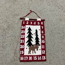 Fabric ADVENT CALENDAR  Christmas 24 Pockets Wall Hanging B25