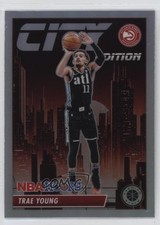 2023-24 Panini NBA Hoops Premium Stock City Edition Silver Prizm Trae Young 0gp4