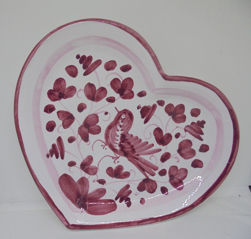 Sambuco Mario Pottery Heart Shaped Dish Made in Italy
