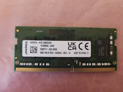 Kingston 8GB PC4 3200 DDR4 3200MHz PC4 25600 1.2V CL22 Laptop Ram Memory 1Rx16