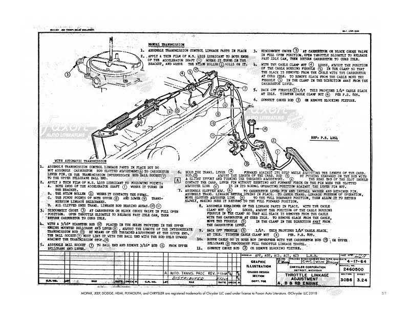 Dodge Plymouth Coronet Belvedere 1965 chasis satélite manual de montaje Foto 4 de 4