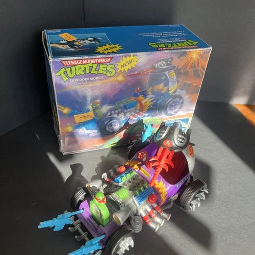 Vintage 1991 TMNT Shreddermobile 90% COMPLETE w/ BOX Playmates Vehicle Raph