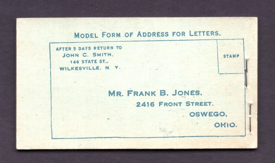 US 1917 WASHINGTON FULL BOOKLET SCOTT #BK55 MINT NEVER HINGED VERY FINE - Image 2 of 2