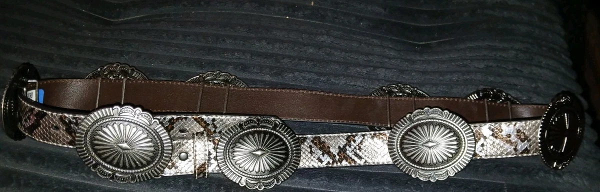 ARIAT Womens Concho Belt Black Leather Rhinestone sz 34 Western Rodeo‎ Silver Ariat Women main image 3