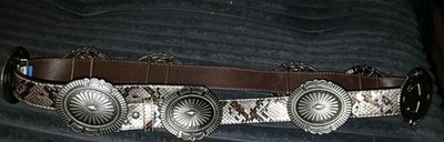 ARIAT Women s Concho Belt Faux Snake Skin On Leather Sliding Conchos Size Xl