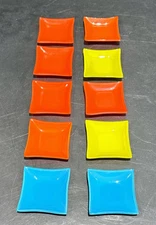 10 Mixed CB2 Little Cayman Aqua glass Condiment Dishes Dippers 3” SOLD OUT