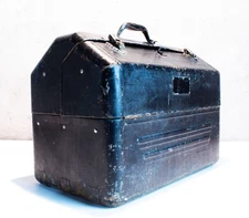 Military Carry Tool Box Metal Cantilever Mechanic 10 1/2 x 13 x 18" Simonsen