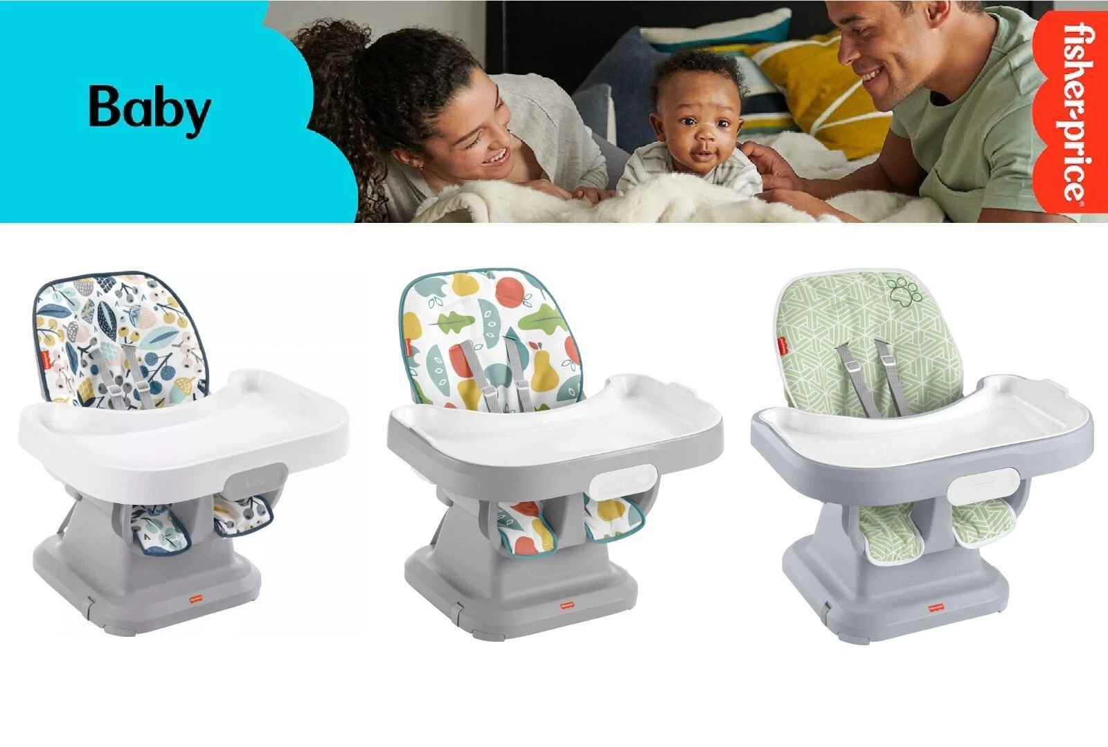 Fisher-Price Space Saver Simple Clean High Chair with Wraparound Deep-Dish Tray