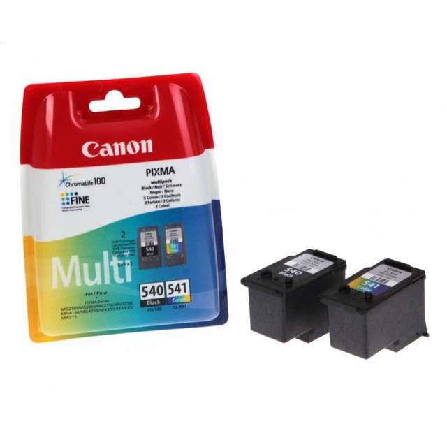 Genuine Canon PG-540 Black & CL-541 Colour Ink Cartridges For PIXMA MX395 for sale
