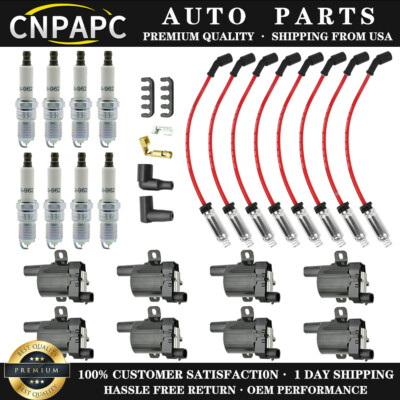 CNPAPC 8 Round Ignition Coil Spark Plug Wire For Chevy Silverado GMC 4.8 5.3 6.0