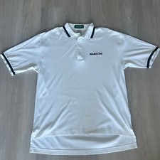 Outer Banks Mens Polo Shirt Sz Large White Marconi Logo Golf Activewear USA Made