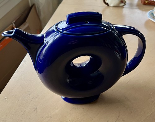 Deco Donut Cobalt Blue Teapot - Picture 2 of 8