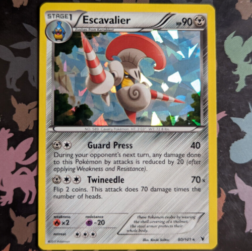 Escavalier 80/101 Cracked Ice Holo Rare Noble Victories Pokemon Card Near Mint - Picture 1 of 16